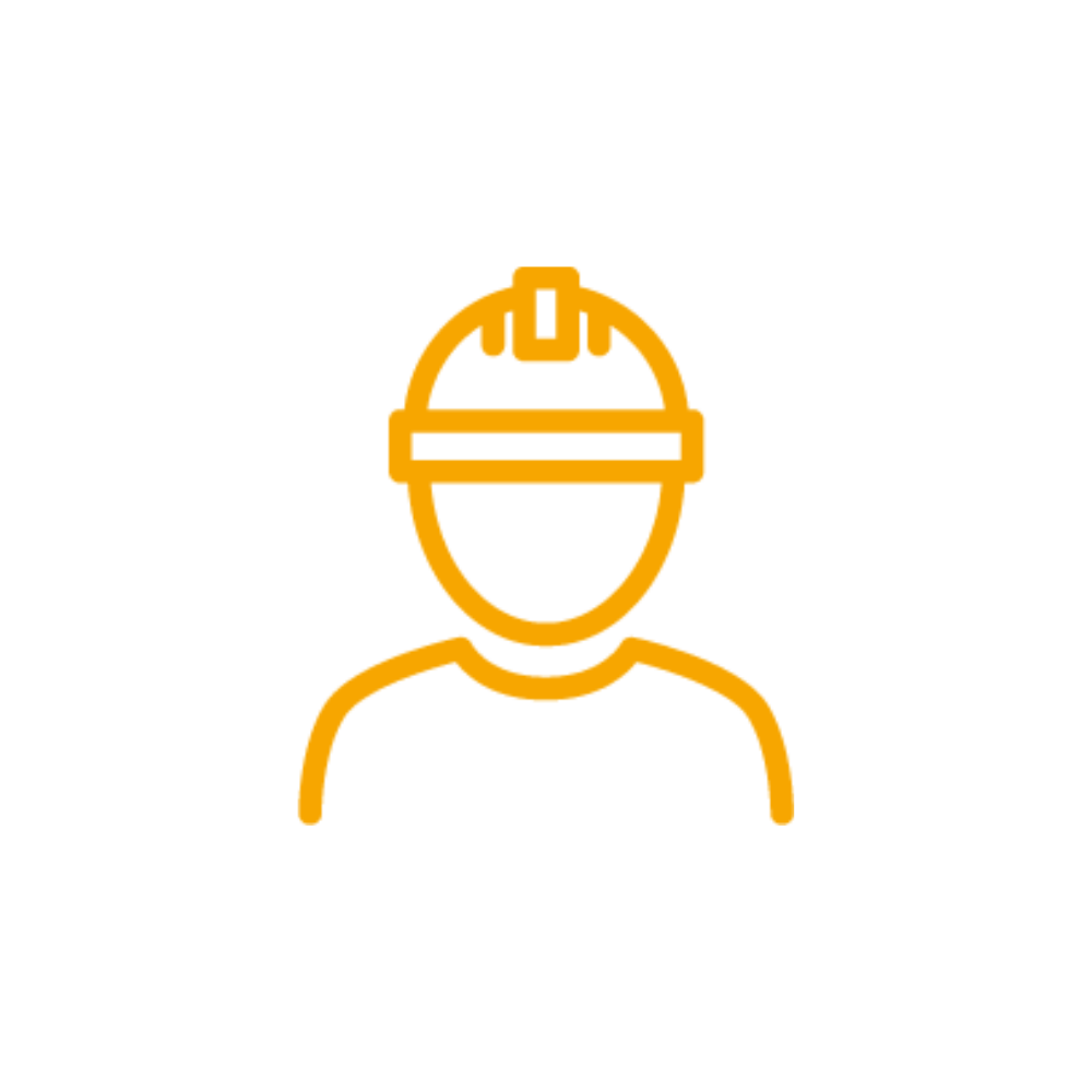 Orange logo of safety worker