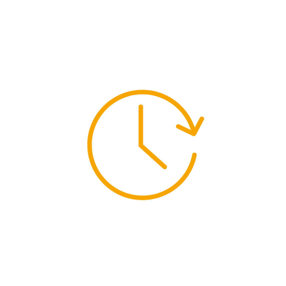 Orange symbol of a clock